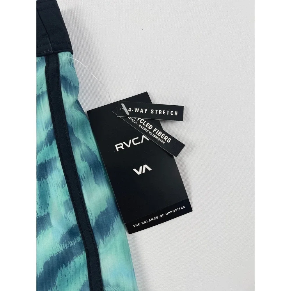 RVCA Eastern Trunk Board Shorts Teal Black‎ Size 28 (16) New With Tags